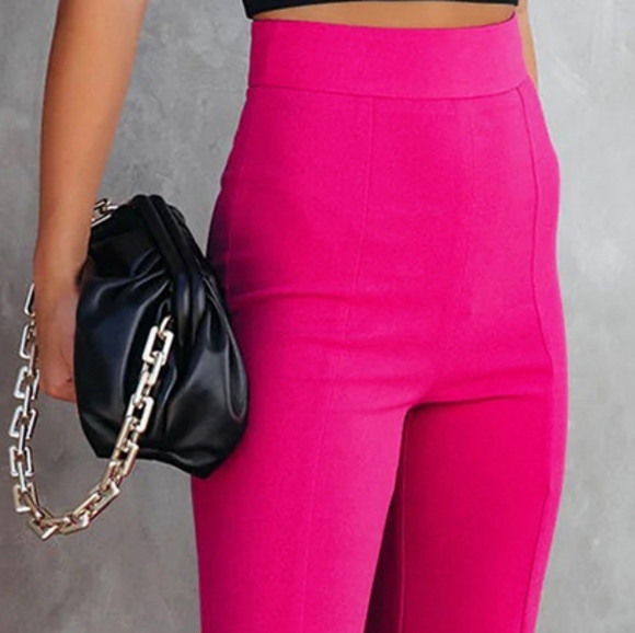 Rachael Slit Flare Pants - Pink - Picture 8 of 8